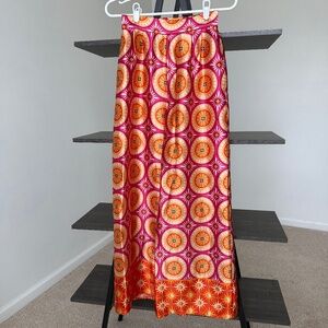 House of Harlow 1960 Wide Leg Print Pants Orange Pink Yellow Size XS